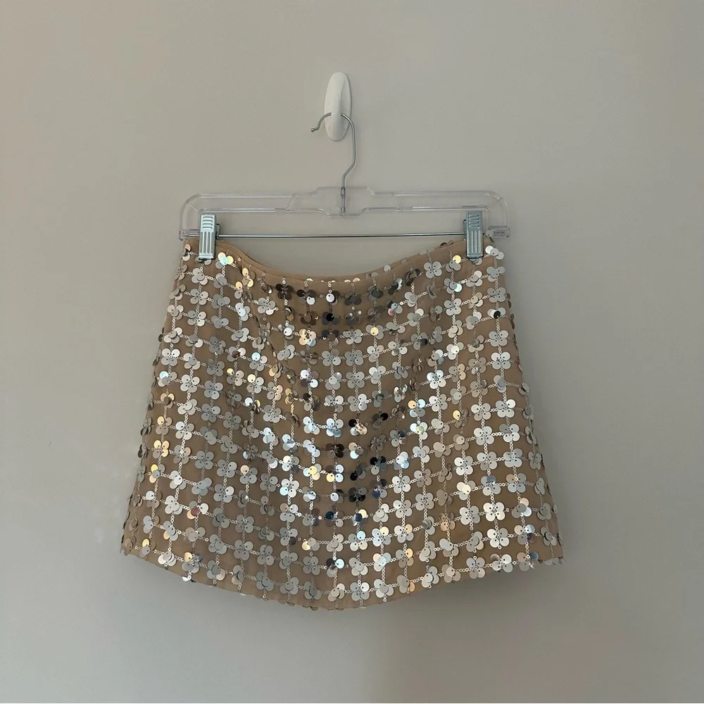 NWT Zara Sequin Mini Skirt - Picture 3 of 4